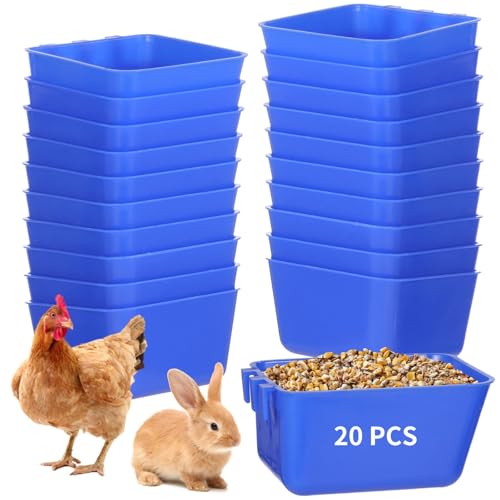 LUMINFLY 20 Stück 473 ml hängende Käfigbecher für Vögel, Tauben, Hühner, Hasen, mit Kunststoff-Samenbehältern und Bewässerungsbehältern LUMINFLY 20 Stück 473 ml hängende Käfigbecher für Vögel, Tauben, Hühner, Hasen, mit Kunststoff-Samenbehältern und Bewässerungsbehältern von LUMINFLY