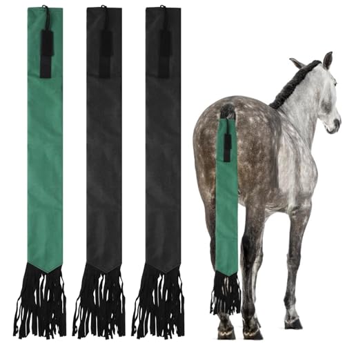 LUMINFLY 3er-Pack Pferdeschwanzschutztaschen mit Fransen, verstellbarer Nylonverschluss, Oxford-Stoffschutzhülle LUMINFLY 3er-Pack Pferdeschwanzschutztaschen mit Fransen, verstellbarer Nylonverschluss, Oxford-Stoffschutzhülle von LUMINFLY