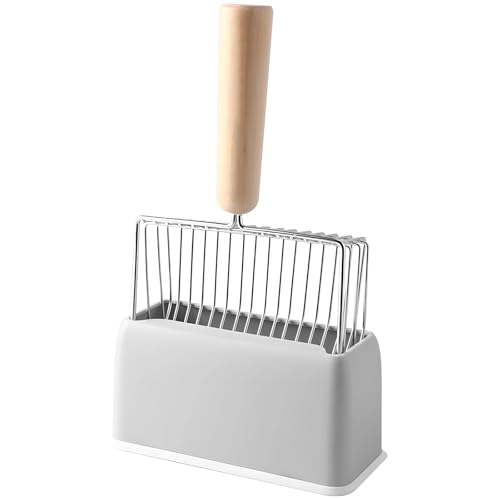LUMINFLY Fast-Action Sifting Katzenstreuschaufel mit Ständer, groß, 27,9 x 17,9 cm, Metallsieb und Holzgriff LUMINFLY Fast-Action Sifting Katzenstreuschaufel mit Ständer, groß, 27,9 x 17,9 cm, Metallsieb und Holzgriff von LUMINFLY