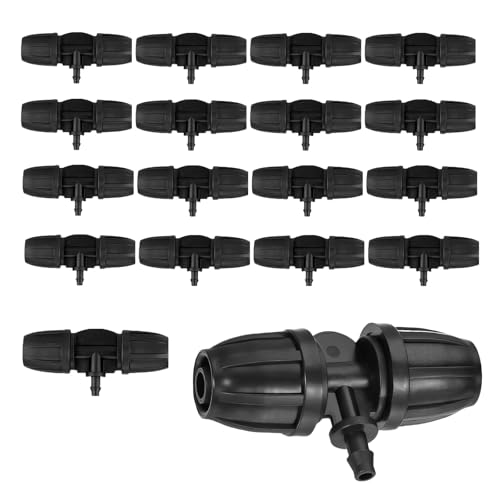 LUMOOM 18 Stück Gartenbewässerung Barbed Tee Anschluss, Garten Schlauch Verbinder 1/2 Zoll bis 1/4 Zoll Bewässerungsrohr, Bewässerung Connector, Gartenbewässerung Wasser Divider LUMOOM 18 Stück Gartenbewässerung Barbed Tee Anschluss, Garten Schlauch Verbinder 1/2 Zoll bis 1/4 Zoll Bewässerungsrohr, Bewässerung Connector, Gartenbewässerung Wasser Divider von LUMOOM