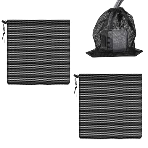 LUMOOM 2 Stück Pumpenfilter-Netzbeutel, Teichpumpenfilterbeutel, 45x45 cm Pumpenfilter, Pumpennetzbeutel mit Kordelzug, für Filterbeutel Aquarium Garten Teich von LUMOOM