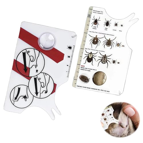 LUMOOM 2PCS Zeckenentferner mit Lupe, Schnelle Reinigung Von Zeckenkarte für Mensch Haustiere, Zecken entfernen Waagenkarte für Outdoor LUMOOM 2PCS Zeckenentferner mit Lupe, Schnelle Reinigung Von Zeckenkarte für Mensch Haustiere, Zecken entfernen Waagenkarte für Outdoor von LUMOOM
