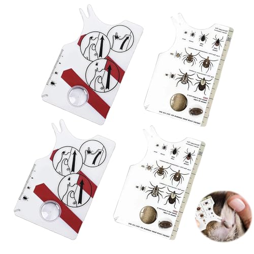 LUMOOM 4PCS Zeckenentferner mit Lupe, Schnelle Reinigung Von Zeckenkarte für Mensch Haustiere, Zecken entfernen Waagenkarte für Outdoor LUMOOM 4PCS Zeckenentferner mit Lupe, Schnelle Reinigung Von Zeckenkarte für Mensch Haustiere, Zecken entfernen Waagenkarte für Outdoor von LUMOOM