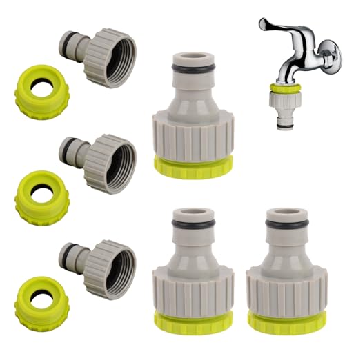 LUMOOM 6 Stück Wasserhahn Adapter, Kunststoff Gartenschlauch Gewinde Anschluss, Schlauchanschluss Set, 1/2 Zoll / 3/4 Zoll 2-in-1 Garten Hahnverbinder Wasserhahnanschluss LUMOOM 6 Stück Wasserhahn Adapter, Kunststoff Gartenschlauch Gewinde Anschluss, Schlauchanschluss Set, 1/2 Zoll / 3/4 Zoll 2-in-1 Garten Hahnverbinder Wasserhahnanschluss von LUMOOM