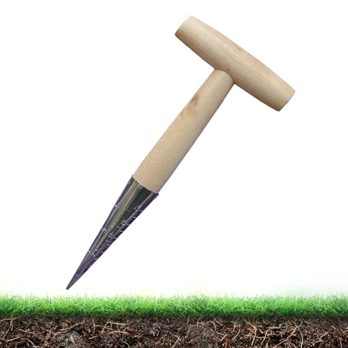 LUMOOM Blumenzwiebel Pflanzholz Werkzeuge, Blumenzwiebelpflanzer, mit Kalibrierung und Holzgriff Traditionelle Gartengeräte, Aussaat-Samenspender für die Gartenbepflanzung LUMOOM Blumenzwiebel Pflanzholz Werkzeuge, Blumenzwiebelpflanzer, mit Kalibrierung und Holzgriff Traditionelle Gartengeräte, Aussaat-Samenspender für die Gartenbepflanzung von LUMOOM