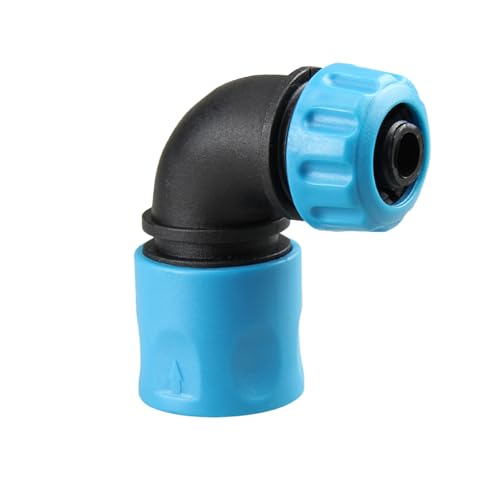 LUMOOM Gartenschlauch Schnellkupplung Winkeladapter, 1/2 Zoll Schlauchanschluss, 90 Grad Schlauchkrümmer, Gartenschlauchhahn Zubehör für Gartenbewässerung, Bewässerung, Autowäsche (Blau) von LUMOOM