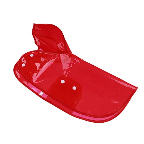 LUNLUN Haustier-Regenmantel, transparent, wasserdicht, für den Außenbereich geeignet, für mittelgroße Hunde und kleine Hunde (Farbe: Rot, Größe: S) von LUNLUN