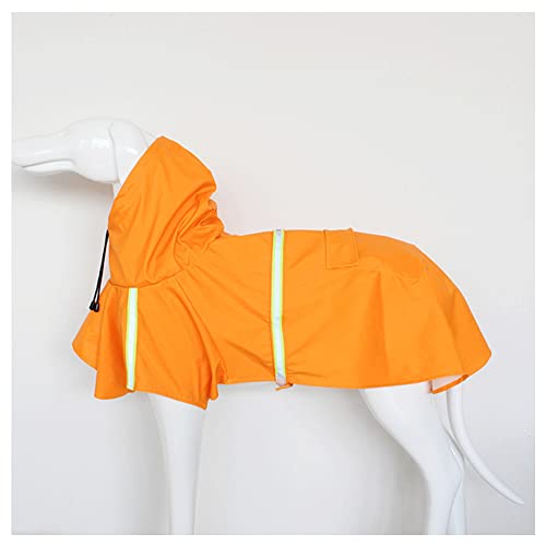 LUNLUN Hunde-Regenmantel, reflektierend, für kleine und große Hunde, wasserdicht, winddicht mit einteiliger Hutjacke, modische Outdoor-atmungsaktive Welpenkleidung (Farbe: Orange, Größe 5XL) von LUNLUN