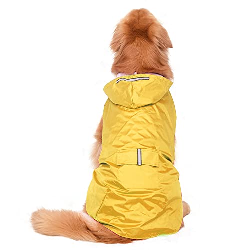 LUNLUN Hunde-Regenmantel, wasserdicht, für große Hunde, Größe 6XL, Gelb von LUNLUN