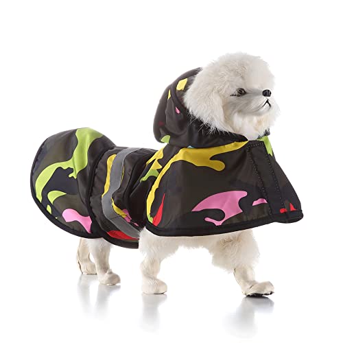 LUNLUN Hunde-Regenmantel mit Kapuze, Regenmantel, reflektierender Outdoor-Poncho, kleine Hunde, wasserdicht, Regenkappe, Regenkleidung, 4 Jahreszeiten, ärmellos (Farbe: C, Größe: 3XL) von LUNLUN