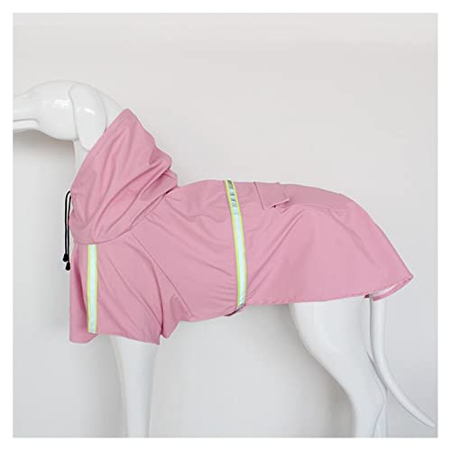 LUNLUN Regenmantel für Haustiere, reflektierend, für kleine und große Hunde, wasserdicht, winddicht, mit einteiliger Hutjacke, modische Outdoor-atmungsaktive Welpenkleidung (Farbe: Pink, Größe: L) von LUNLUN