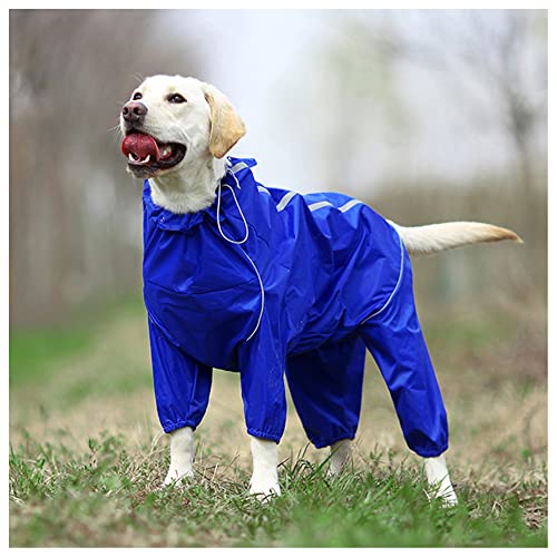 LUNLUN Regenmantel für Hunde, 4 Beine, wasserdicht, regenfest, schlammfest, für kleine, mittelgroße Hunde, Katzen, Welpen, Farbe: Blau, Größe : 14 von LUNLUN