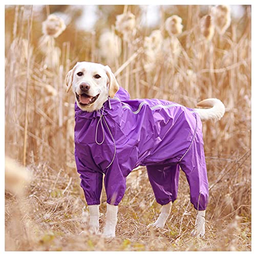 LUNLUN Regenmantel für Hunde, 4 Beine, wasserdicht, regenfest, schlammfest, für kleine, mittelgroße Hunde, Katzen, Welpen (Farbe: Violett, Größe 20) von LUNLUN