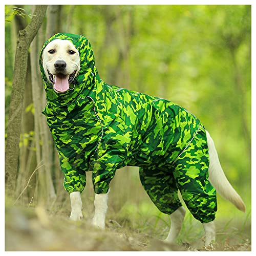 LUNLUN Regenmantel für Hunde, 4 Beine, wasserdicht, regenfest, schlammfest, für kleine und mittelgroße Hunde, Katzen, Welpen, Farbe: Grün, Größe 32 von LUNLUN