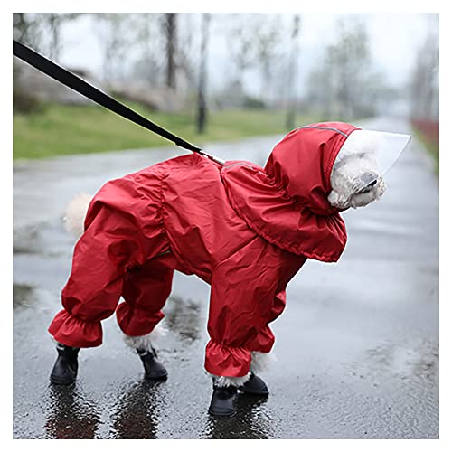 LUNLUN Regenmantel für Hunde, für den Außenbereich, wasserdicht, Größe L, Rot von LUNLUN