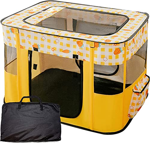 Faltbares Haustier Zelt, Tragbares Haustier-Laufstall für Hündchen Atmungsaktiv Komfortabel Katze Zelt Katzennest Passend für Katze (Yellow, XL) von LUNNTE