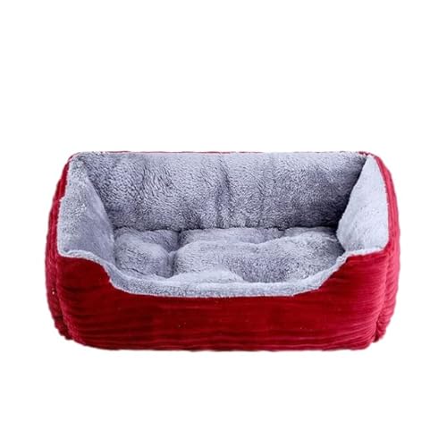 LUNYY Bett für Hund, Katze, Haustier, Schlafsofa, quadratisch, weiches Plüsch, warme Unterlage, Haus, waschbar, Welpen, Katze, Schlafnest, Haustierhütte, Kissen, universell von LUNYY