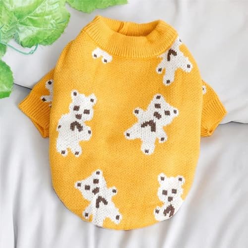 LUNYY Blauer Kaninchen-Hundekleidungs-Haustier-Strickpullover Herbst- und Winterkleidung Teddy-Katzen-Bodenhemd-Welpen-Warmer Pullover XS-XL von LUNYY