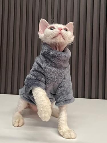 LUNYY Haarlose Katze Pullover Wintermode Verdickung Warme Kleidung Zuhause Bequeme Winterhundekleidung für kleine Hunde von LUNYY