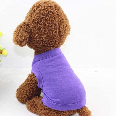 LUNYY Haustierkleidung für kleine, mittelgroße Hunde, solides Baumwoll-T-Shirt, Hundezubehör, Heimtierbedarf, Katzenweste, Hemden von LUNYY