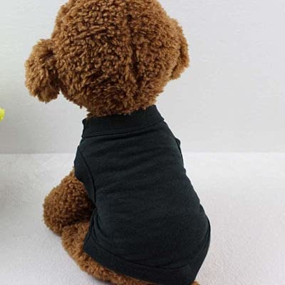 LUNYY Haustierkleidung für kleine, mittelgroße Hunde, solides Baumwoll-T-Shirt, Hundezubehör, Heimtierbedarf, Katzenweste, Hemden von LUNYY