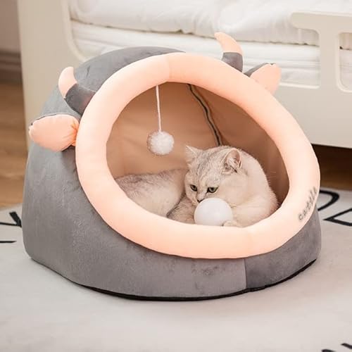 LUNYY Süßes Katzenbett, Warmer Haustierkorb, abnehmbares Kätzchen-Liegekissen, Katzenhaus, weiche kleine Hundematte, Tasche, gemütliches Katzenbett, Sofahaus LUNYY Süßes Katzenbett, Warmer Haustierkorb, abnehmbares Kätzchen-Liegekissen, Katzenhaus, weiche kleine Hundematte, Tasche, gemütliches Katzenbett, Sofahaus von LUNYY