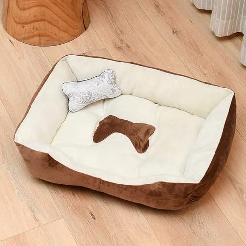 Superweiches Sofa-Knochen-Haustierbett, warmes Leinen, Katzenhaus für kleine, mittelgroße, große Hunde, weich, waschbar, für Welpen, Baumwolle, Hundehütte, Waschhaus von LUNYY