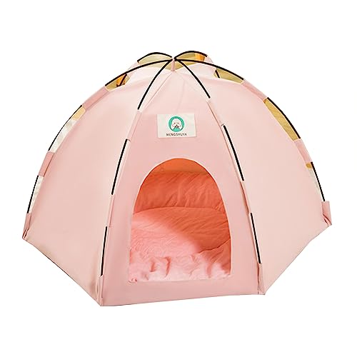 LUOFANG Haustier-Zelthaus, tragbar, abnehmbar, leicht, für Welpen, Katzen, drinnen und draußen, Zwinger mit atmungsaktivem Netzfenster von LUOFANG