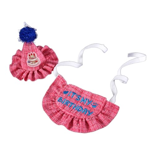 LUOFENG Mütze, 2 Stück, für Hunde und Katzen, Geburtstagshut mit Stickerei, Buchstaben, Lätzchen, praktische Hundemaskeraden, bunte Mütze und Lätzchen für Karneval LUOFENG Mütze, 2 Stück, für Hunde und Katzen, Geburtstagshut mit Stickerei, Buchstaben, Lätzchen, praktische Hundemaskeraden, bunte Mütze und Lätzchen für Karneval von LUOFENG