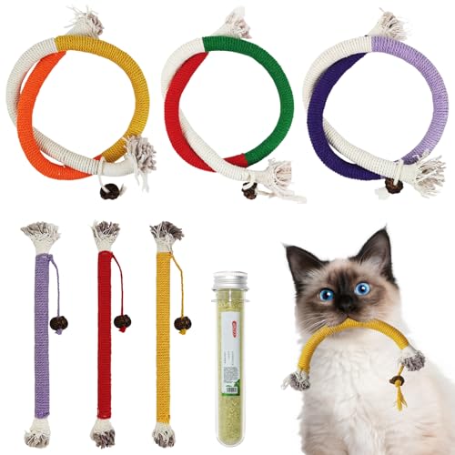 LUOKER 6 Stück Katzen-Kauspielzeug, Katzenspielzeug mit Katzenminze, Katzenminzestäbchen, Katzenspielzeug interaktiv für Indoor-Katzen, Kätzchen, Kauseil-Spielzeug, Zahnspielzeug für Kätzchen, Katzen, LUOKER 6 Stück Katzen-Kauspielzeug, Katzenspielzeug mit Katzenminze, Katzenminzestäbchen, Katzenspielzeug interaktiv für Indoor-Katzen, Kätzchen, Kauseil-Spielzeug, Zahnspielzeug für Kätzchen, Katzen, von LUOKER