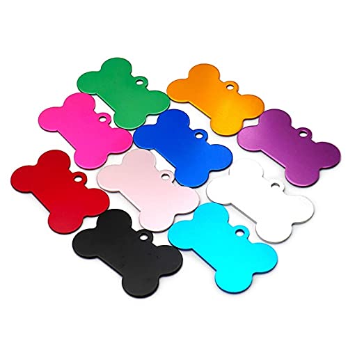 LUOSHUAI HundeanhäNger Mit Gravur Top Bunte Leere Knochen-Haustier-ID-Tag-Hund-Tags-Katzen-Tags Hundemarke Mit Gravur (Color : DT05, Size : L 40x27x1mm) von LUOSHUAI