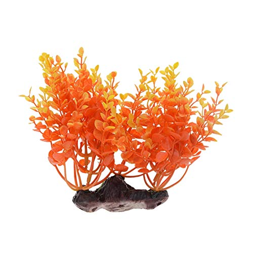 LUOXUEFEI Ornamente Aquarienpflanze Orange Rundblatt Keramik Kunstpflanzen Für Aquarium Aquarium Hintergrunddekoration Zubehör von LUOXUEFEI