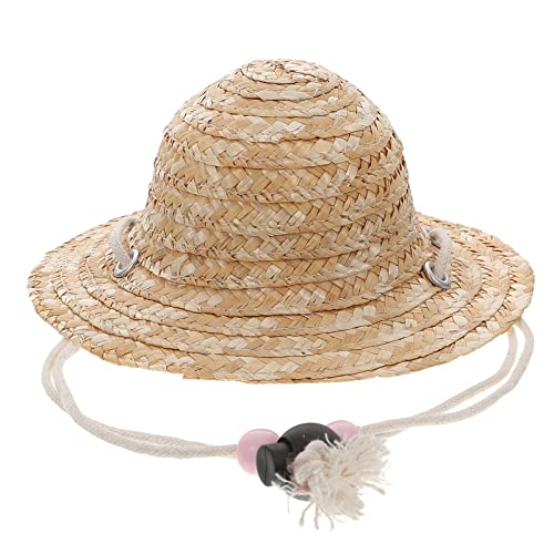 LUOZZY Mini-Strohhut, Strick-Strohhut, kleine Puppe, Miniatur-Strohhhut, natürlicher Mini-Hut für Hunde, Katzen, Bastelarbeiten, Haustierhut, Dekoration, Zubehör, 14 cm LUOZZY Mini-Strohhut, Strick-Strohhut, kleine Puppe, Miniatur-Strohhhut, natürlicher Mini-Hut für Hunde, Katzen, Bastelarbeiten, Haustierhut, Dekoration, Zubehör, 14 cm von LUOZZY
