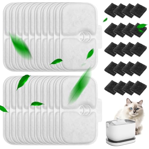 Filter Katzenbrunnen 20er Pack für Dockstream Trinkbrunnen für Katze PLWF005, PLWF115, PLWF105, 20 Stück Kohlefilter Und 20 Stück Schaumfilter, Ersatzfilter für Katzentrinkbrunnen Filter Katzenbrunnen 20er Pack für Dockstream Trinkbrunnen für Katze PLWF005, PLWF115, PLWF105, 20 Stück Kohlefilter Und 20 Stück Schaumfilter, Ersatzfilter für Katzentrinkbrunnen von LUPATDY
