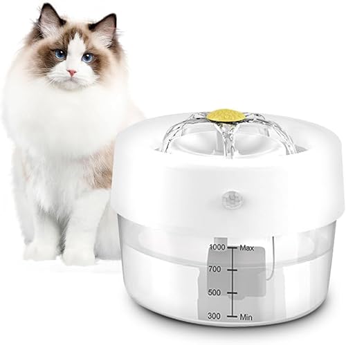 Katzenbrunnen Automatischer Wasseraufgießer -1000ml Hunde- und Katzen-Trinkbrunnen Zwei Wasserflussmuster mit Aktivkohlefilter Extrem Leiser Katzenbrunnen Durchsichtiger Wassertank Katzenbrunnen Automatischer Wasseraufgießer -1000ml Hunde- und Katzen-Trinkbrunnen Zwei Wasserflussmuster mit Aktivkohlefilter Extrem Leiser Katzenbrunnen Durchsichtiger Wassertank von LUPATDY