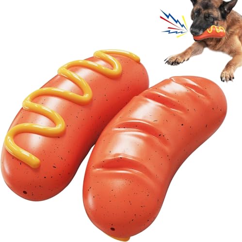 LUPATDY Hundespielzeug,Bratwurst Dog Toys,Quietschendes Hundekauspielzeug, Hundespielzeug unzerstörbar,für Welpen,mittlere und große Hunde LUPATDY Hundespielzeug,Bratwurst Dog Toys,Quietschendes Hundekauspielzeug, Hundespielzeug unzerstörbar,für Welpen,mittlere und große Hunde von LUPATDY