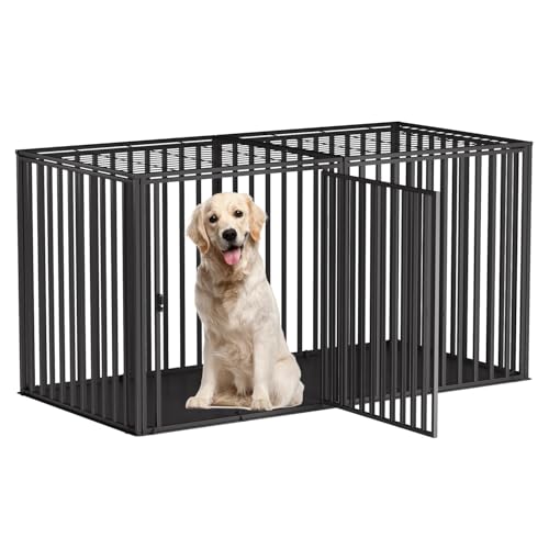 LURIVA 160.0 cm L x 88.9 cm H Super Large Steel Tube Dog Crate with Mat Base Heavy Anti-Bite Dog Crates for Large Dogs, Big Dog Cage, Dog Kennel, Puppy Dog Laufstall mit Oberseite, Haustierkäfig LURIVA 160.0 cm L x 88.9 cm H Super Large Steel Tube Dog Crate with Mat Base Heavy Anti-Bite Dog Crates for Large Dogs, Big Dog Cage, Dog Kennel, Puppy Dog Laufstall mit Oberseite, Haustierkäfig von LURIVA