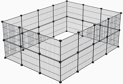 LURIVA Laufstall für Kleintiere, Meerschweinchen-Käfig, Haustier-Laufgitter, Kaninchenkäfig, Kleintierkäfig, Welpen, Kätzchen, Hunde-Laufstall, tragbarer Metalldraht-Hofzaun, 28 Paneele, schwarz LURIVA Laufstall für Kleintiere, Meerschweinchen-Käfig, Haustier-Laufgitter, Kaninchenkäfig, Kleintierkäfig, Welpen, Kätzchen, Hunde-Laufstall, tragbarer Metalldraht-Hofzaun, 28 Paneele, schwarz von LURIVA