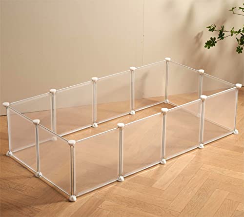 LURIVA Laufstall für Kleintiere, Meerschweinchenkäfig, Laufstall für Welpen, Hunde, Kaninchen, Kaninchen, für drinnen und draußen, Zaun, weiß, transparenter Kunststoff, 30,5 x 30,5 cm, 12 Paneele LURIVA Laufstall für Kleintiere, Meerschweinchenkäfig, Laufstall für Welpen, Hunde, Kaninchen, Kaninchen, für drinnen und draußen, Zaun, weiß, transparenter Kunststoff, 30,5 x 30,5 cm, 12 Paneele von LURIVA