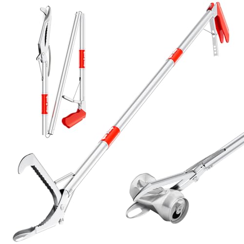 50 Zoll Schlangengreifer Werkzeug - Faltbarer 3-in-1 Schlangenfänger mit Haken, Zange und Stange, Reptilien-Handling-Werkzeug für Hof, Camping, Ranch & Outdoor von LURMMUE
