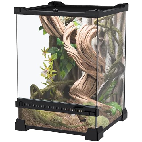 Lurmmue Terrarienbecken für Reptilien, 20,3 x 20,3 x 30,5 cm, Sichtraum mit Sichtweite für Eidechsen, Spinnen, Schlangen, Geckos, Schildkröten und andere kleine Reptilien von LURMMUE