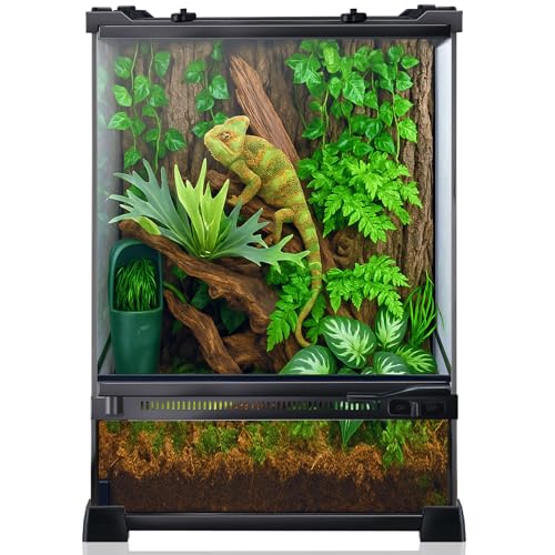 Reptilien-Terrarium, 25,4 x 25,4 x 35,6 cm, Vollglas-Tankgehege für kleine Reptilien, Geckos, Frösche, Eidechsen, Schlangen, Spinnen, Schildkröten, vertikaler Regenwald-Lebensraum Reptilien-Terrarium, 25,4 x 25,4 x 35,6 cm, Vollglas-Tankgehege für kleine Reptilien, Geckos, Frösche, Eidechsen, Schlangen, Spinnen, Schildkröten, vertikaler Regenwald-Lebensraum von LURMMUE