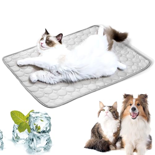 LURNODY 50 x 40cm Kühlmatte für Hunde Selbstkühlende Kühlmatte Hund Kühlmatte für Haustiere Kühlendes Katzenbett für Den Sommer, Geeignet für Bodensofa, Zwinger, Autositz, Rasenkühlung (Grau S) LURNODY 50 x 40cm Kühlmatte für Hunde Selbstkühlende Kühlmatte Hund Kühlmatte für Haustiere Kühlendes Katzenbett für Den Sommer, Geeignet für Bodensofa, Zwinger, Autositz, Rasenkühlung (Grau S) von LURNODY