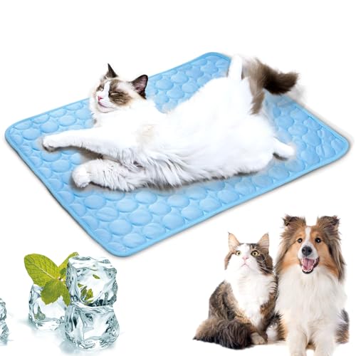 LURNODY 50 x 40cm Kühlmatte für Hunde Selbstkühlende Kühlmatte Hund Kühlmatte für Haustiere Kühlendes Katzenbett für Den Sommer, Geeignet für Bodensofa, Zwinger, Autositz, Rasenkühlung (Blau S) LURNODY 50 x 40cm Kühlmatte für Hunde Selbstkühlende Kühlmatte Hund Kühlmatte für Haustiere Kühlendes Katzenbett für Den Sommer, Geeignet für Bodensofa, Zwinger, Autositz, Rasenkühlung (Blau S) von LURNODY
