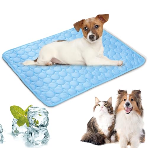 LURNODY 62 x 50 cm Kühlmatte für Hunde Selbstkühlende Kühlmatte Hund Kühlmatte für Haustiere Kühlendes Katzenbett für Den Sommer, Geeignet für Bodensofa, Zwinger, Autositz, Rasenkühlung (Blau M) LURNODY 62 x 50 cm Kühlmatte für Hunde Selbstkühlende Kühlmatte Hund Kühlmatte für Haustiere Kühlendes Katzenbett für Den Sommer, Geeignet für Bodensofa, Zwinger, Autositz, Rasenkühlung (Blau M) von LURNODY