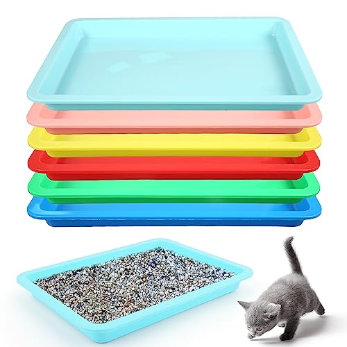 LUTER 6er Katzentoilette, Kunststoff, Bunt, 34 x 26 x 2,6 cm, für Katzen, Katzenbesitzer von LUTER