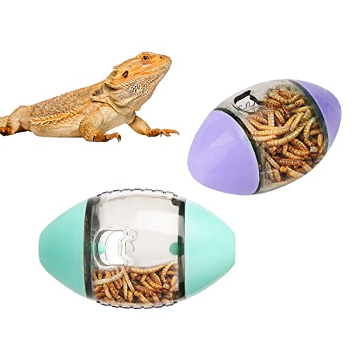 Bartagamen Bereicherungsspielzeug, Futterspender für Haustiere Interaktives Spielzeug für Eidechsen Bartagamen Geckos kleine Reptilien (Grün, Lila) von LUTER