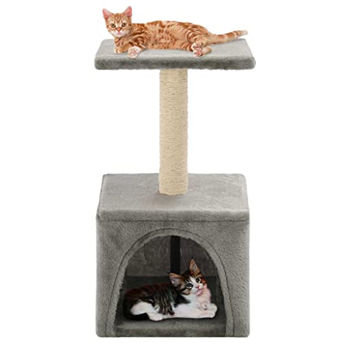 Katzenbaum mit Sisal Kratzbaum 55 cm Grau-Tiere & Haustierbedarf Haustierbedarf Katzenbedarf Katzenmöbel von LUVYIMO