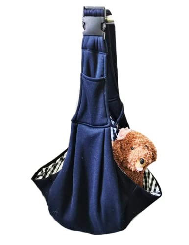LUVYIMO Haustier-Rucksack Tragbare Hundetasche Schräg Durchgestrichen Haustiertasche Hunderucksack Eine Schulter Große Kapazität (Navy blau) von LUVYIMO