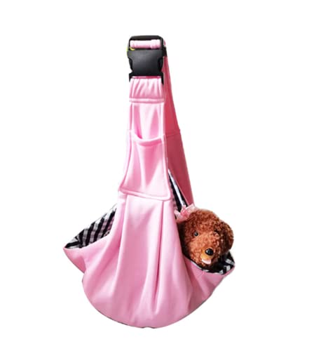 LUVYIMO Haustier-Rucksack Tragbare Hundetasche Schräg Durchgestrichen Haustiertasche Hunderucksack Eine Schulter Große Kapazität (rosa) von LUVYIMO